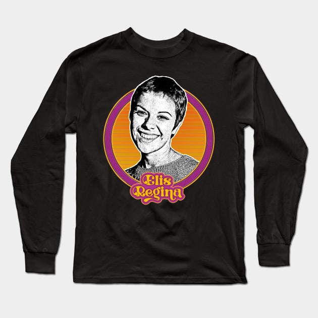 Elis Regina /// Retro Style Fan Art Design Long Sleeve T-Shirt by DankFutura